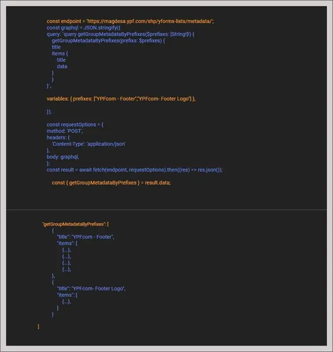 Solicitud de API GraphQL utilizando JavaScript